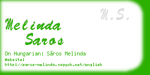 melinda saros business card